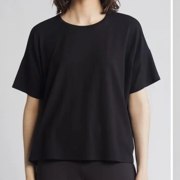 Eileen Fisher —Bateau Neck Boxy T-Shirt - Picture 8 of 9